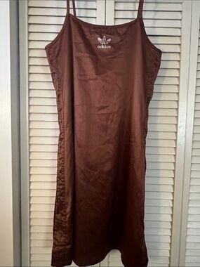 adidas Satin Slip Dress in brown